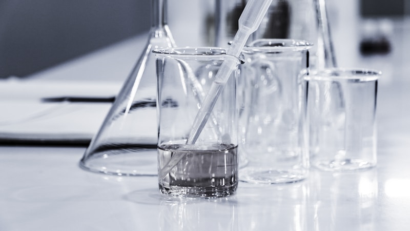 Clean water science experiment in a bright laboratory